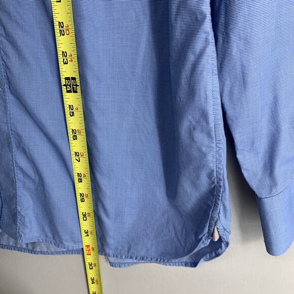 Share Gieves & Hawkes Men Shirt Shirt 16 Blue Casual Button Up Long Sleeve Workw - Picture 5 of 9